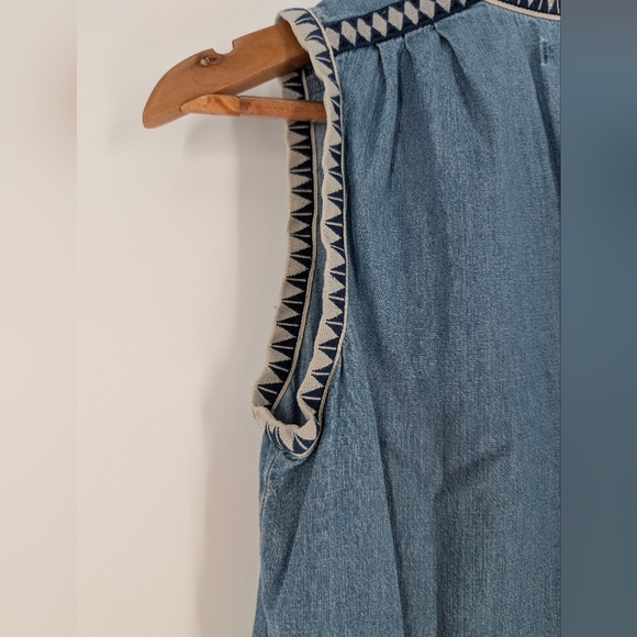 J. Crew Blue V-Neck Sleeveless Mini Sundress - Picture 5 of 15